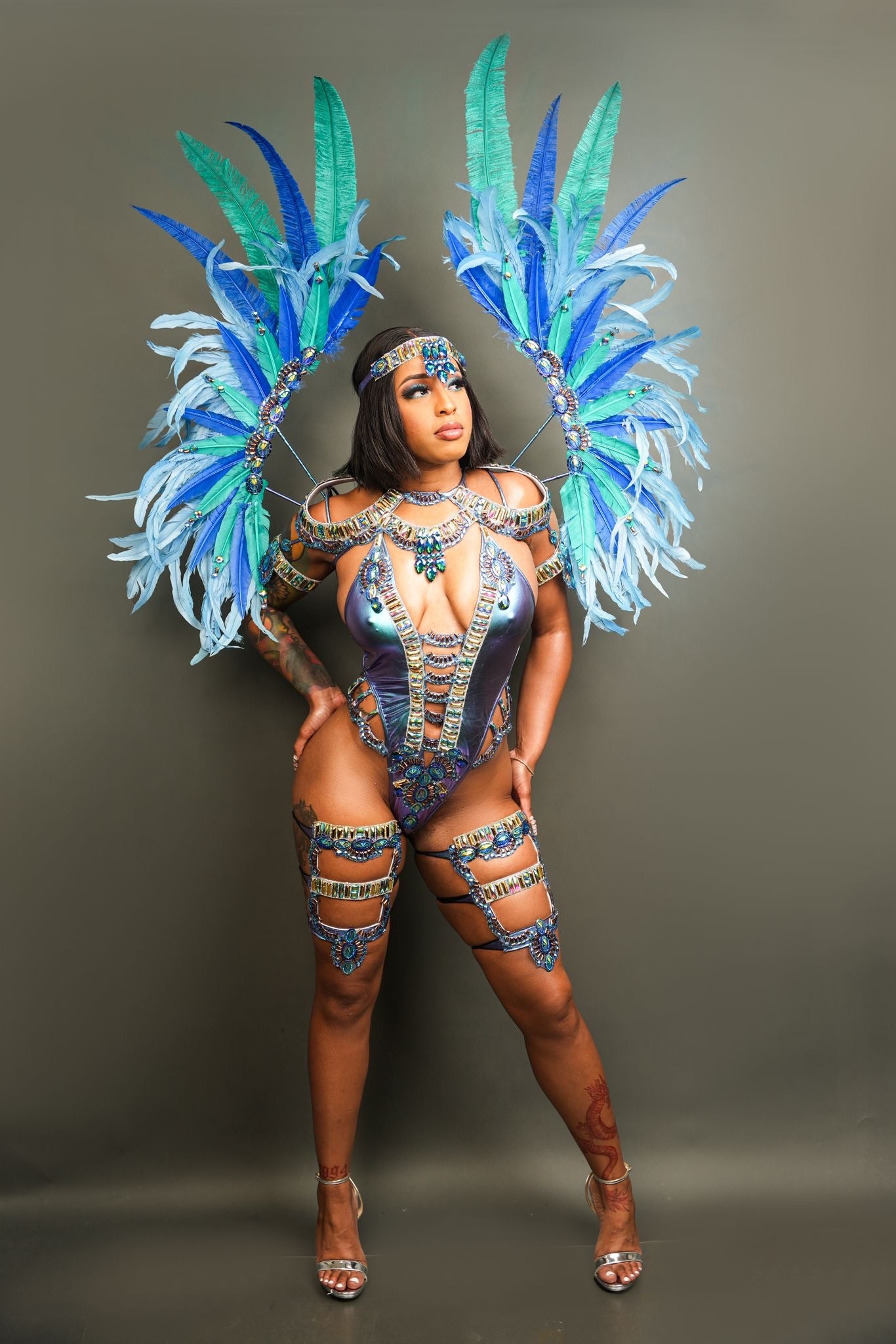 Monokini Body Wear With Small Feathers